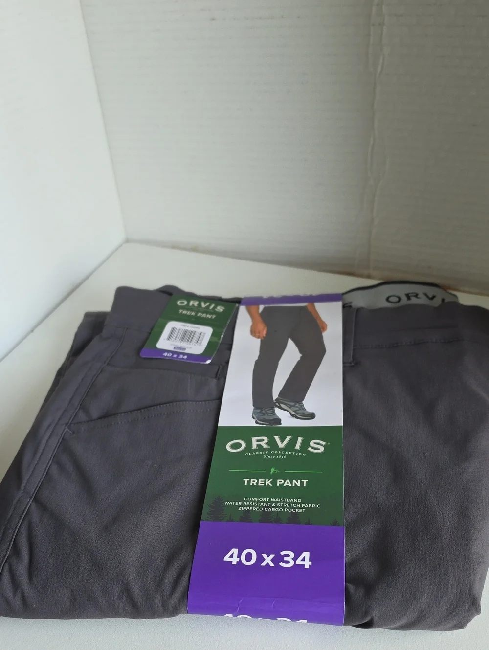ORVIS Men's Trek Pant 40X34 Forged Iron #1525905